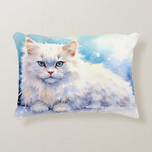 Snow White Cat Decorative Cushion