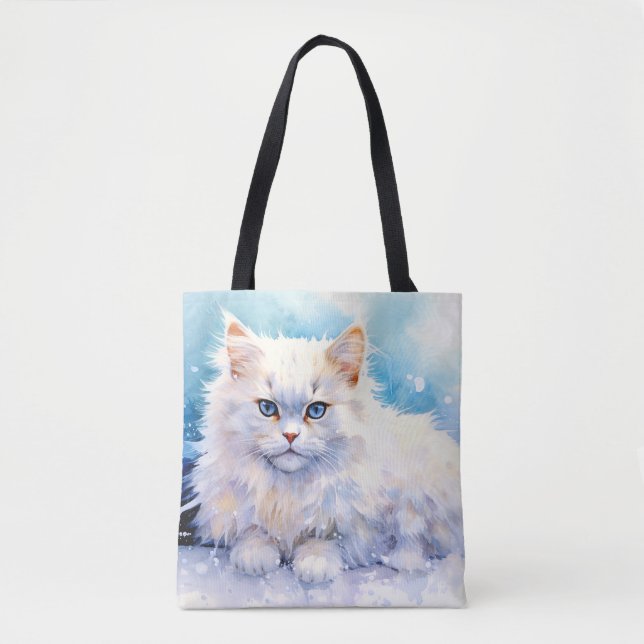 Snow White Cat Tote Bag (Front)
