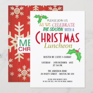 Snow White Crystal Christmas Luncheon Invitation