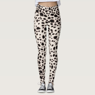 Snow White Dalmation Spots: Animal Pet Fur Leggings
