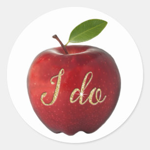 Snow White Fairy Tale I do Apple Wedding Classic Round Sticker