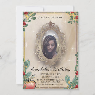 Snow White Fairy Tale Magic Mirror Photo Invitation