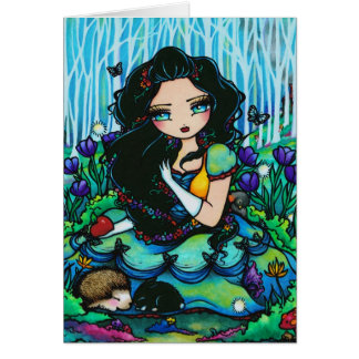Snow White Forest Fairy Fantasy Girl Art Card