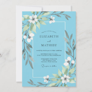 Snow White Leafy Wedding Invitation