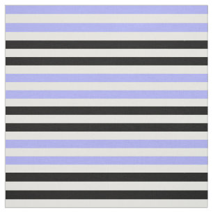 Snow white, Light blue, midnight black stipe Fabric