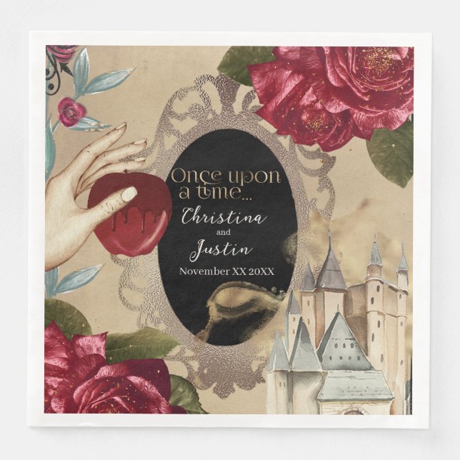 Snow White Magic Mirror Fairy Tale Napkin (Front)