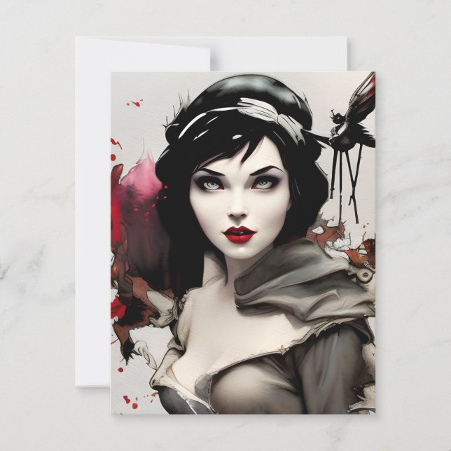 Snow White Portrait Graphic Card (Front)