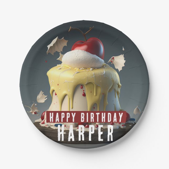 Snow White themed Birthday Paper Plate (Front)