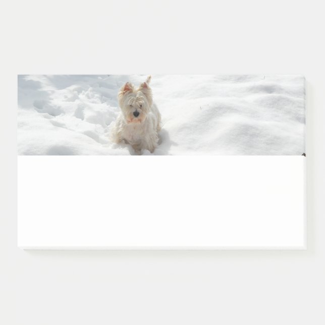Snow White Westie Dog Photo Post-it Note Pad (Front)