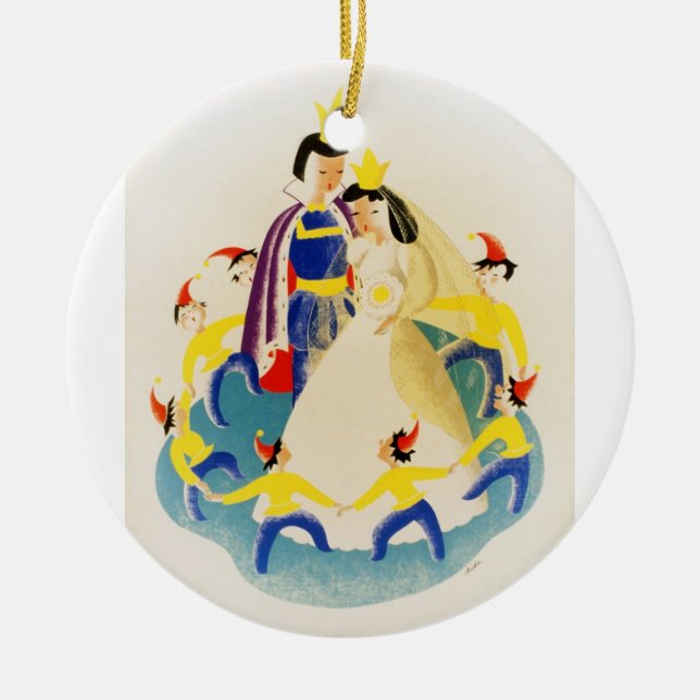 snow white WPA Ceramic Tree Decoration (Front)