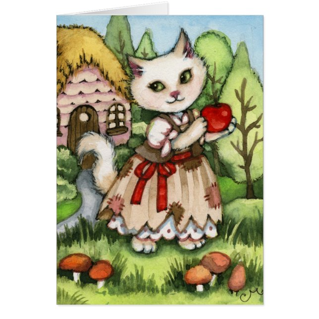 Snow White's Apple - Cute Cat Card (Front)