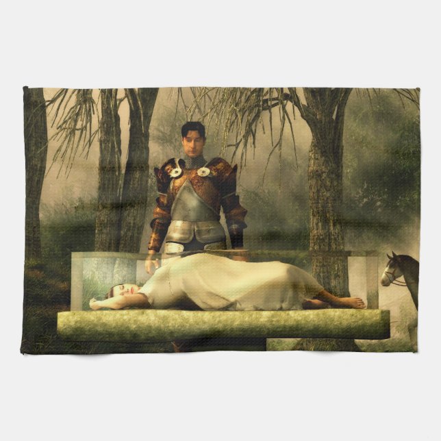 Snow White's Glass Coffin Tea Towel (Horizontal)