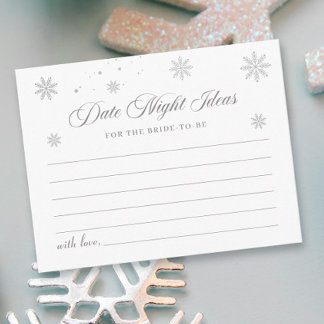 Snow Winter Bridal Shower Date Night Ideas Card
