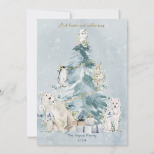 Snow Winter Christmas Tree  Holiday Card