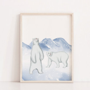Snow Winter Polar Bear Arctic Nursery Wall Decor