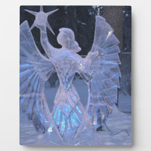 Snow Winter Sculpture angel Christianity Faith Plaque