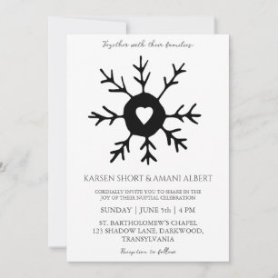 snow winter wonderland wedding invitations
