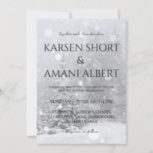 snow winter wonderland wedding invitations