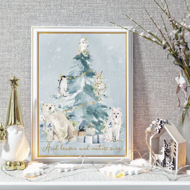 Snow Winter Wonderland Woodland Animals Poster (And heaven and nature sing, winter wonderland. Winter Wonderland.)