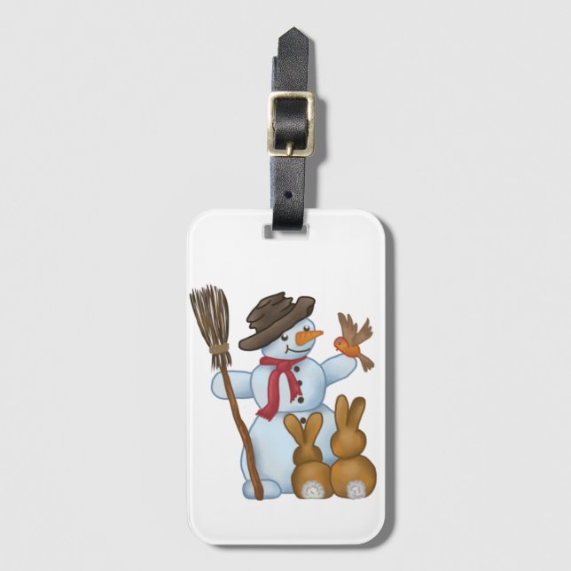 Snow with animals  luggage tag (Front Vertical)