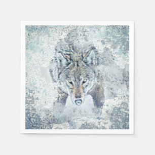 Snow Wolf Paper Napkin