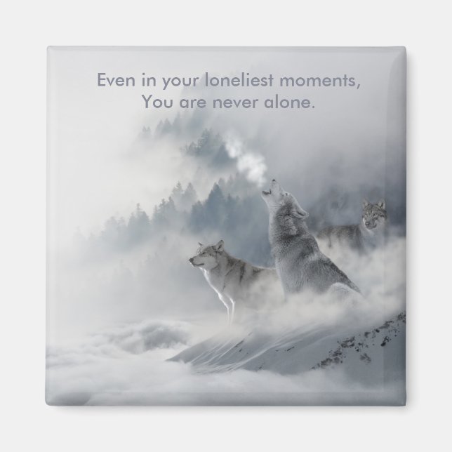 Snow Wolf Print Magnet (Front)