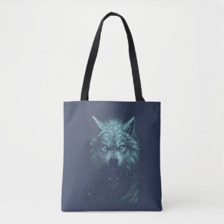 Snow wolf tote bag