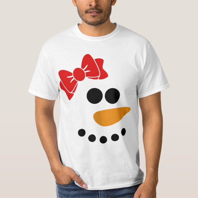 Snow Woman Christmas Character Face  T-Shirt (Front)