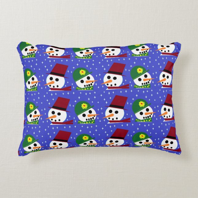 SNOW WOMAN SNOW MAN SNOW PEOPLE PILLOW (Front)