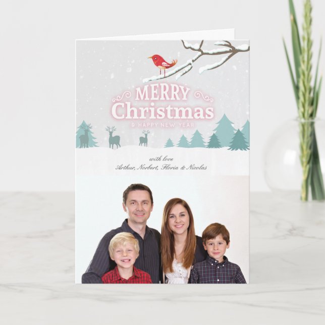 Snow Wonderland Christmas New Year Photo Greeting Holiday Card (Front)