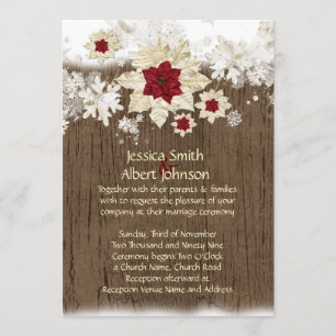 Snow Wood Christmas Wedding Invite