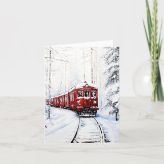 Snow Xmas Express Holiday Card