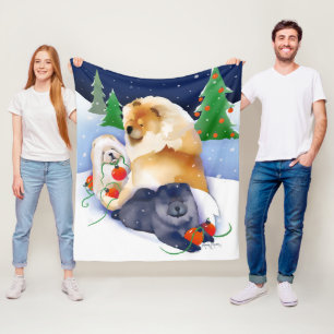 SNOWBABIES Chow 2020 Holiday fleece blanket