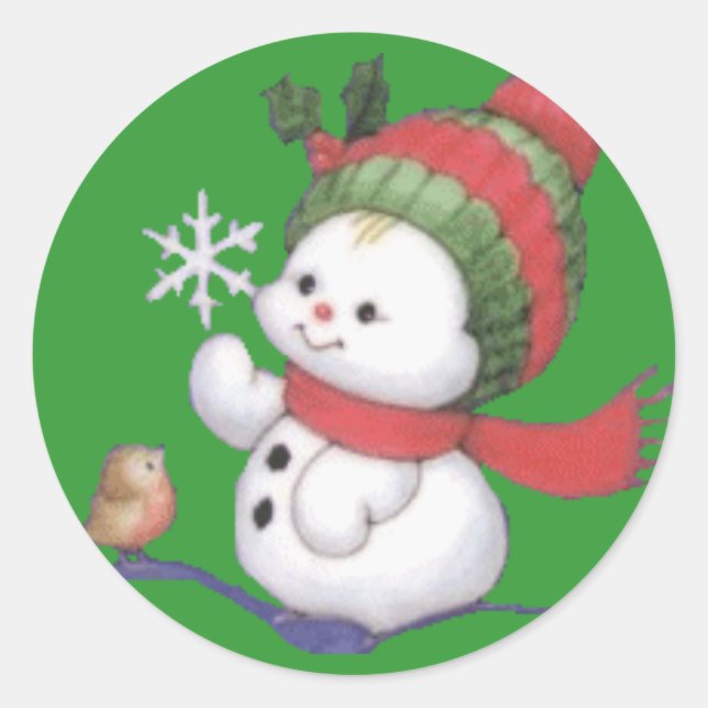 snowbaby classic round sticker (Front)