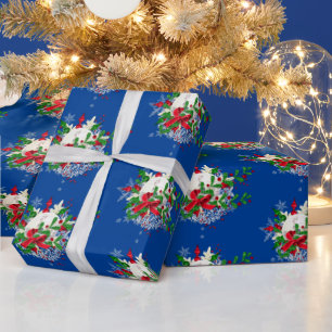 Snowball and Ribbons Wrapping Paper