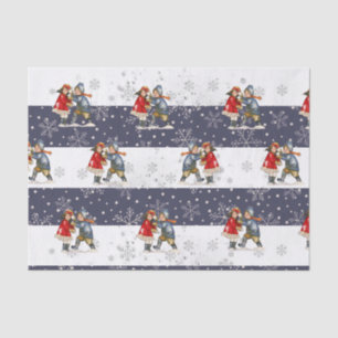 Snowball Children Christmas Striped Snowflake Tissue Paper