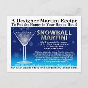 Snowball Christmas Martini Recipe Postcard