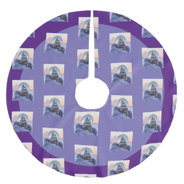 Snowball Christmas tree winter snowfall  Brushed Polyester Tree Skirt (Front)