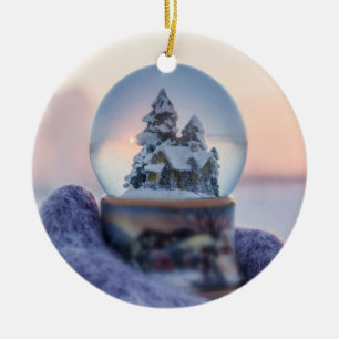 Snowball Christmas tree winter snowfall  Ceramic Tree Decoration