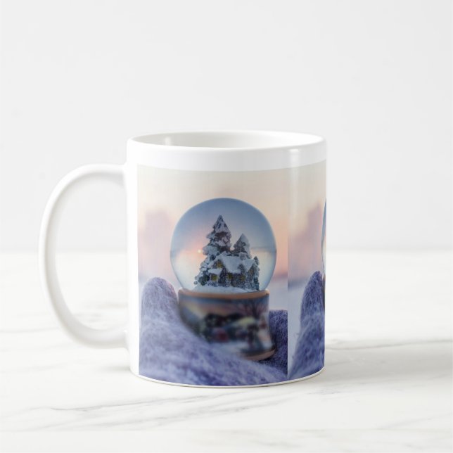 Snowball Christmas tree winter snowfall  Coffee Mug (Left)
