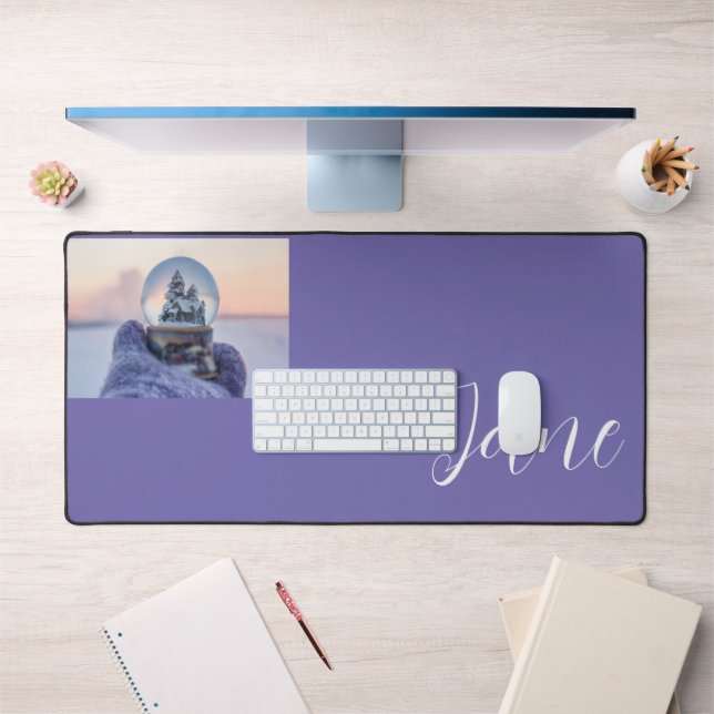 Snowball Christmas tree winter snowfall  Desk Mat (Office 1)