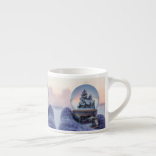 Snowball Christmas tree winter snowfall  Espresso Cup