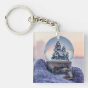 Snowball Christmas tree winter snowfall Key Ring