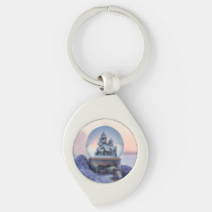 Snowball Christmas tree winter snowfall Key Ring