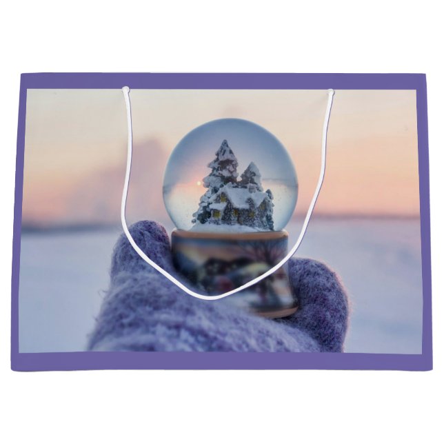 Snowball Christmas tree winter snowfall  Large Gift Bag (Front)