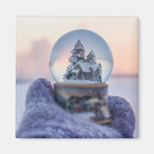 Snowball Christmas tree winter snowfall  Magnet (Front)