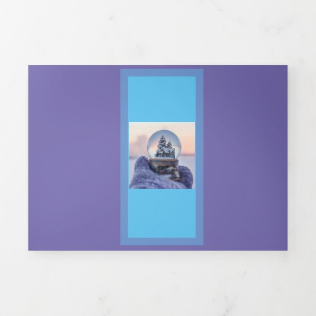 Snowball Christmas tree winter snowfall  Tri-Fold Holiday Card (Cover)