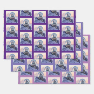 Snowball Christmas tree winter snowfall  Wrapping Paper Sheet