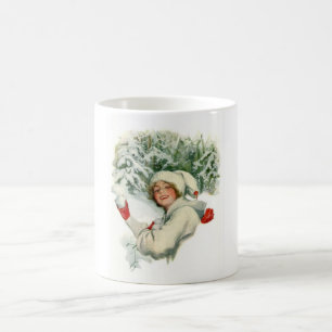 Snowball Fight (by Harrison Fisher) Coffee Mug