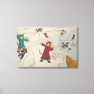 Snowball Fight Canvas Print